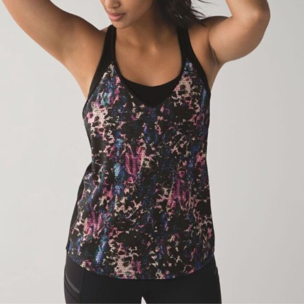 lululemon athletica | Breezy Singlet | Floral Sport Multi / Black | size 10